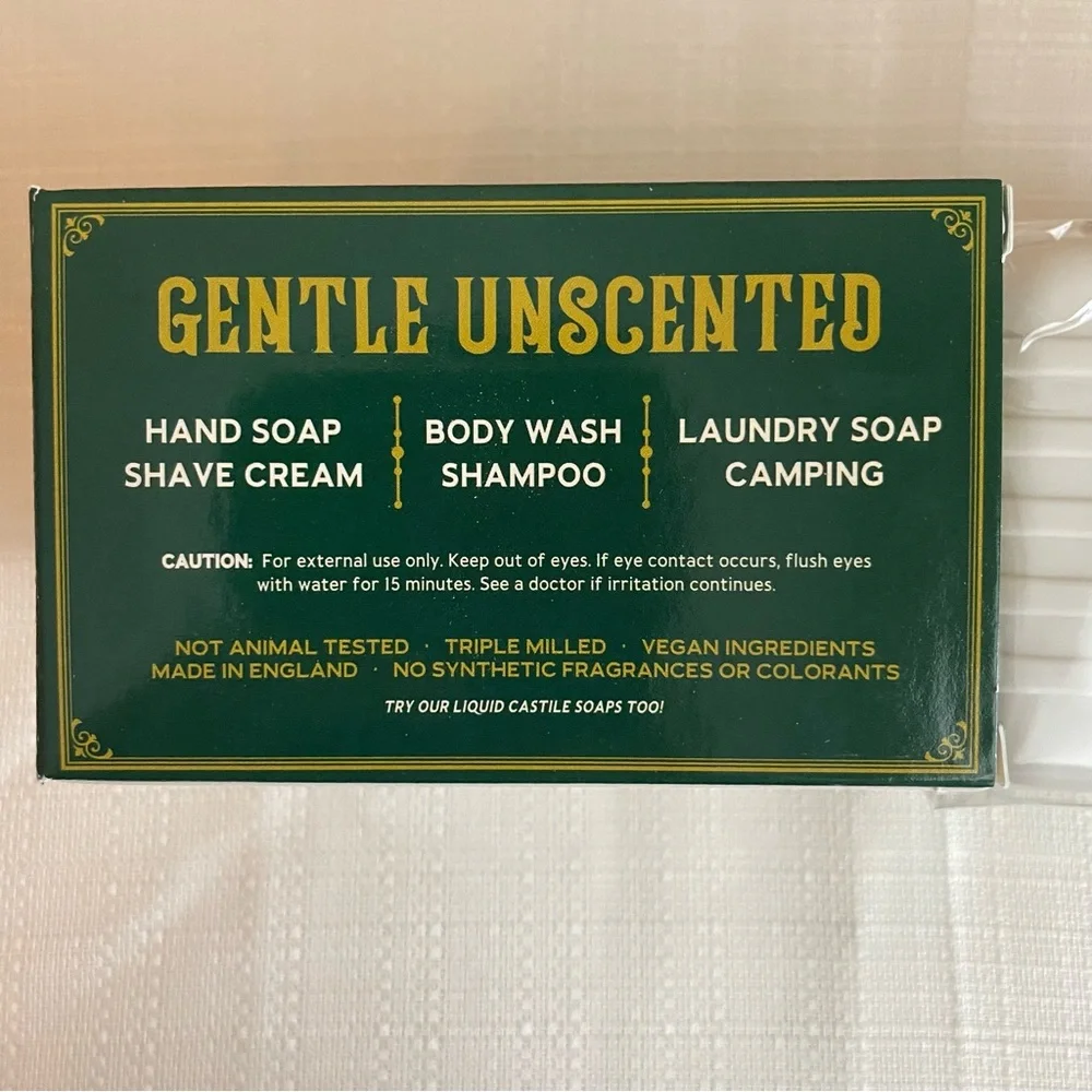 Castile Soap Unscented 3 Bar Set With 2 Soap Holders